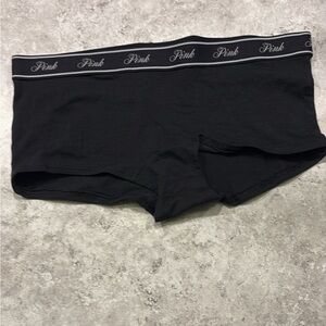 VS  Black Womens Sleep Shorts with Pink Logo
